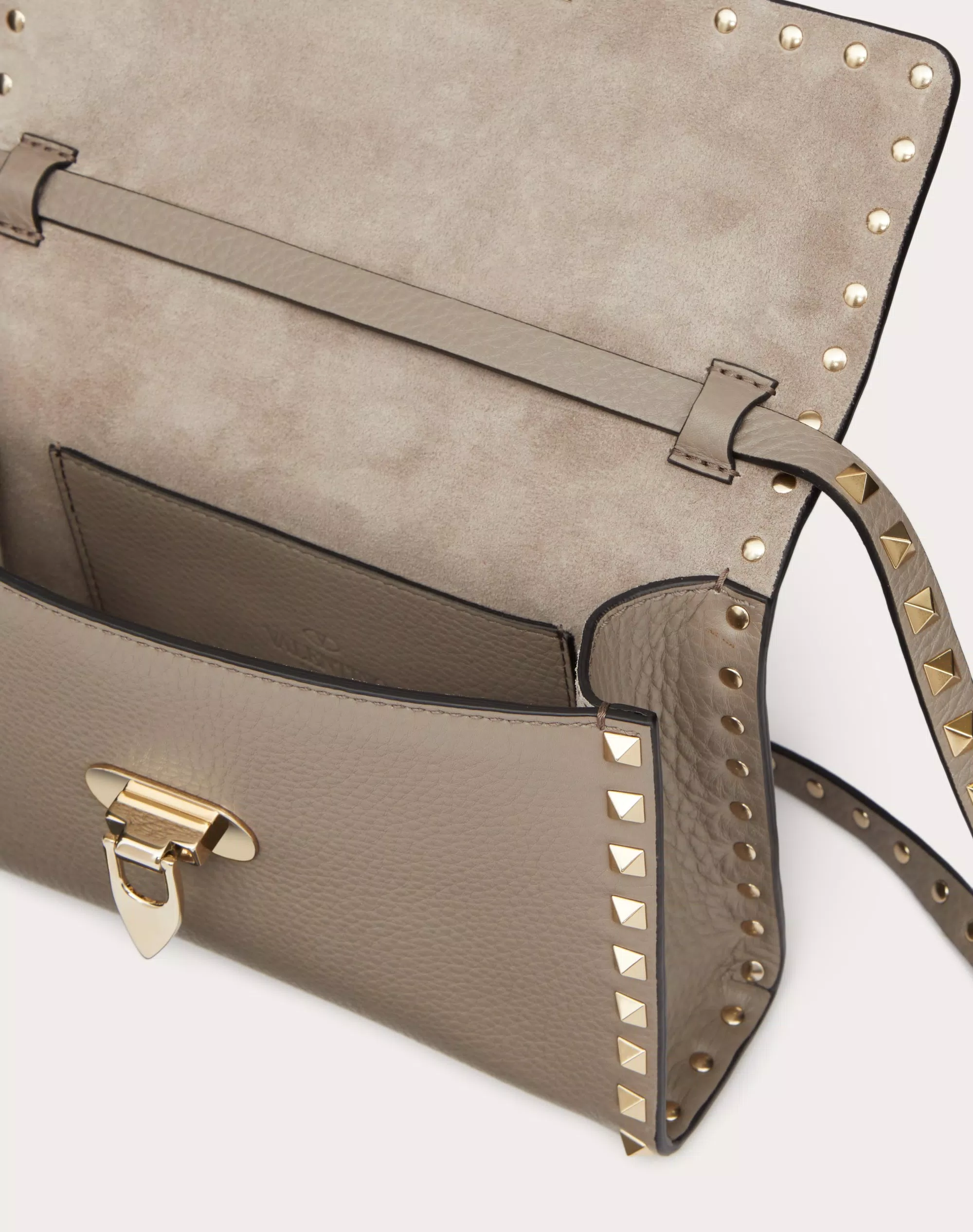 SMALL ROCKSTUD GRAINY CALFSKIN CROSSBODY BAG
